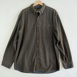 Clearwater Outfitters Men Large Blue Tan Corduroy Long Sleeve Guide Casual Shirt